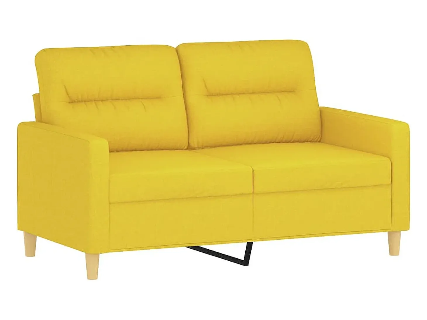 Sofá de 2 plazas de tela amarillo claro 120 cm