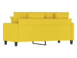 Sofá de 2 plazas de tela amarillo claro 140 cm
