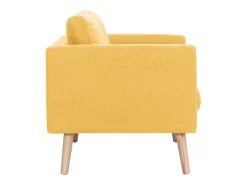 Sofá de 3 plazas de tela amarillo