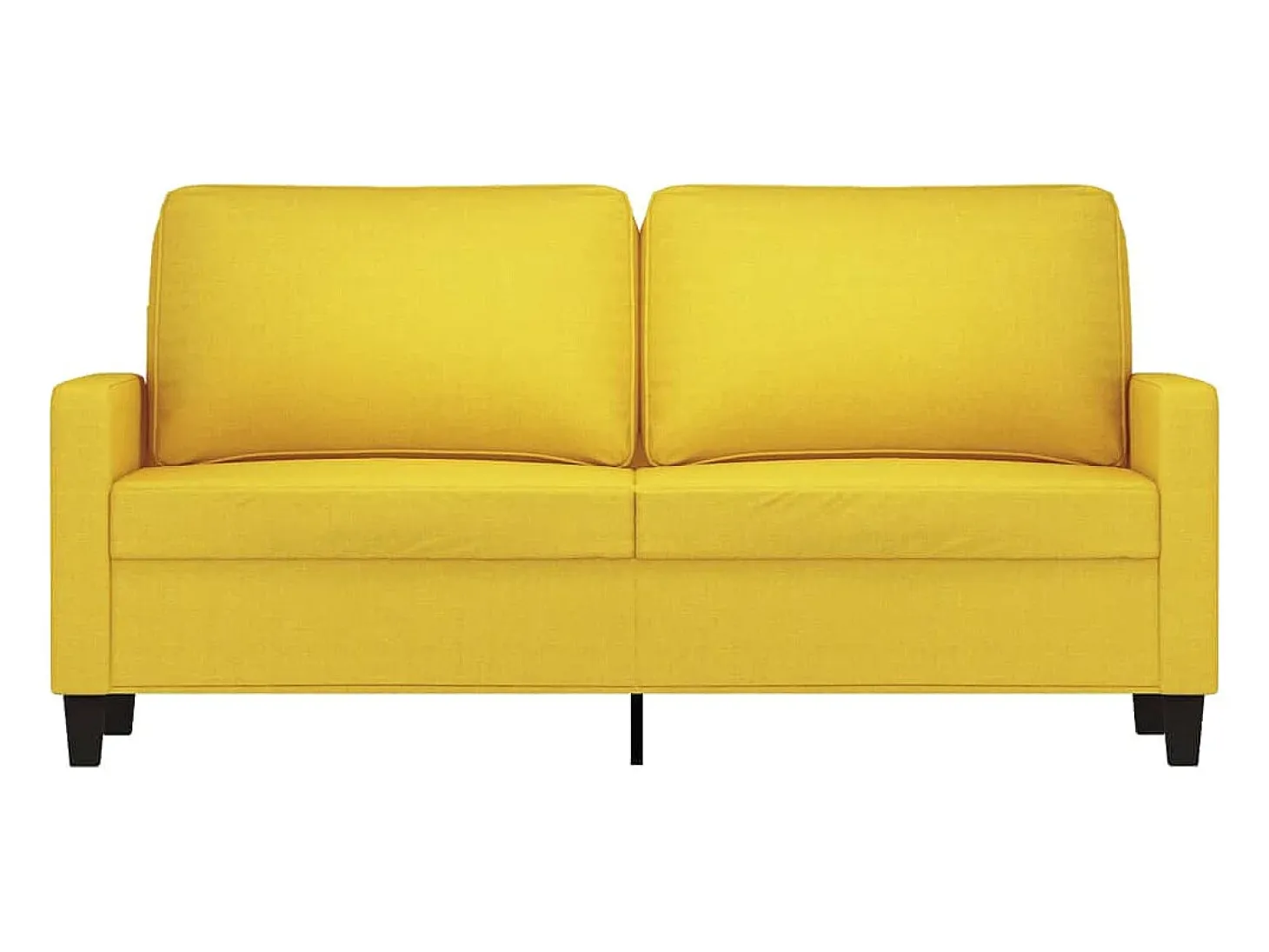 Sofá de 2 plazas de tela amarillo claro 140 cm