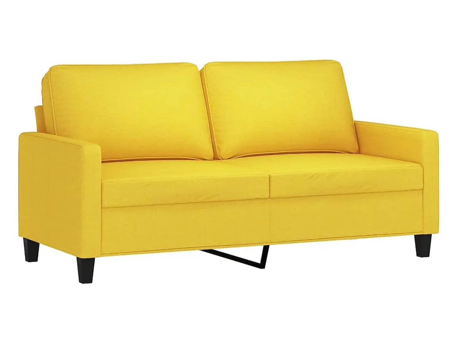 Sofá de 2 plazas de tela amarillo claro 140 cm