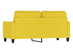 Sofá de 2 plazas de tela amarillo claro 140 cm
