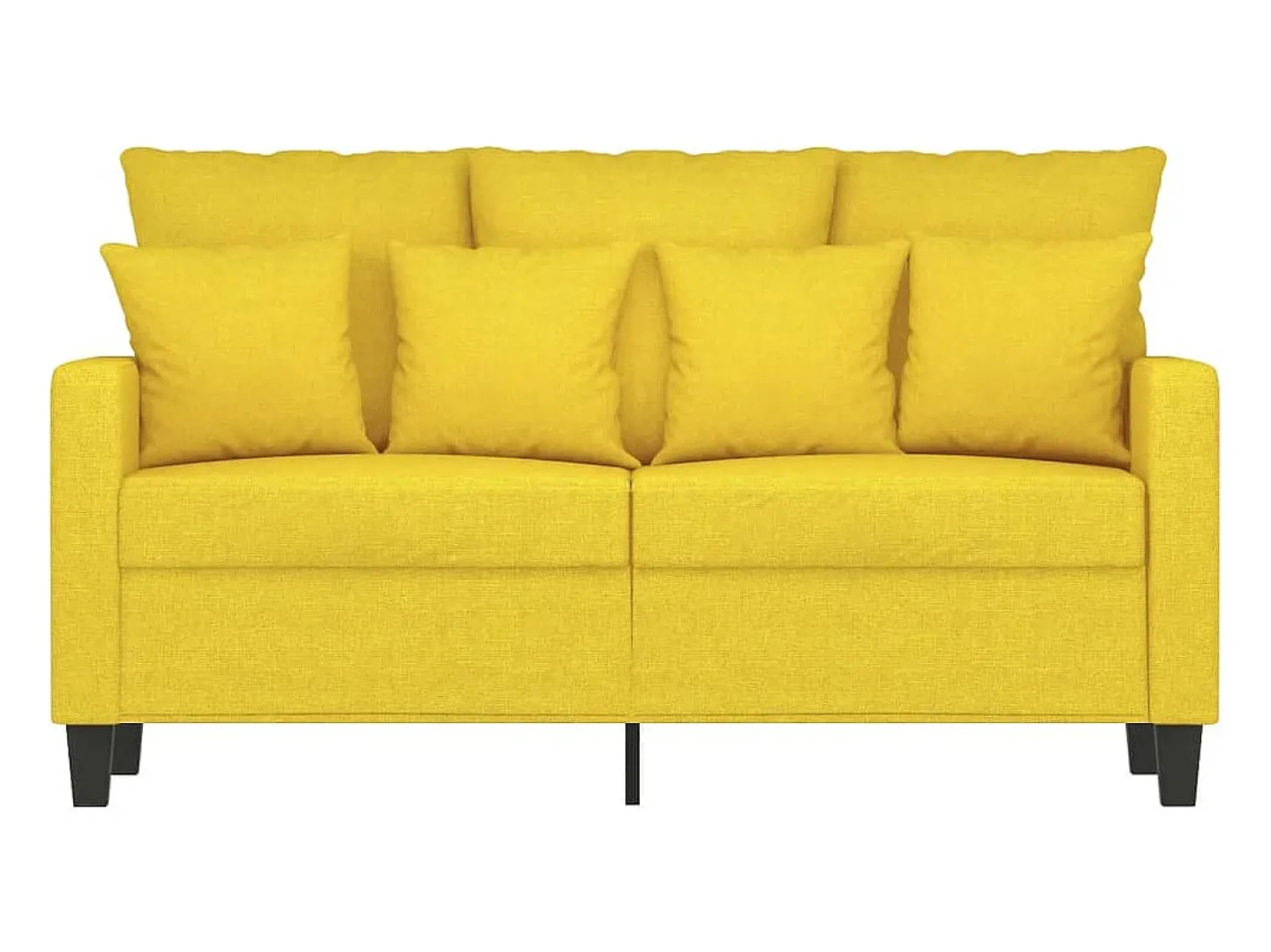 Sofá de 2 plazas de tela amarillo claro 120 cm