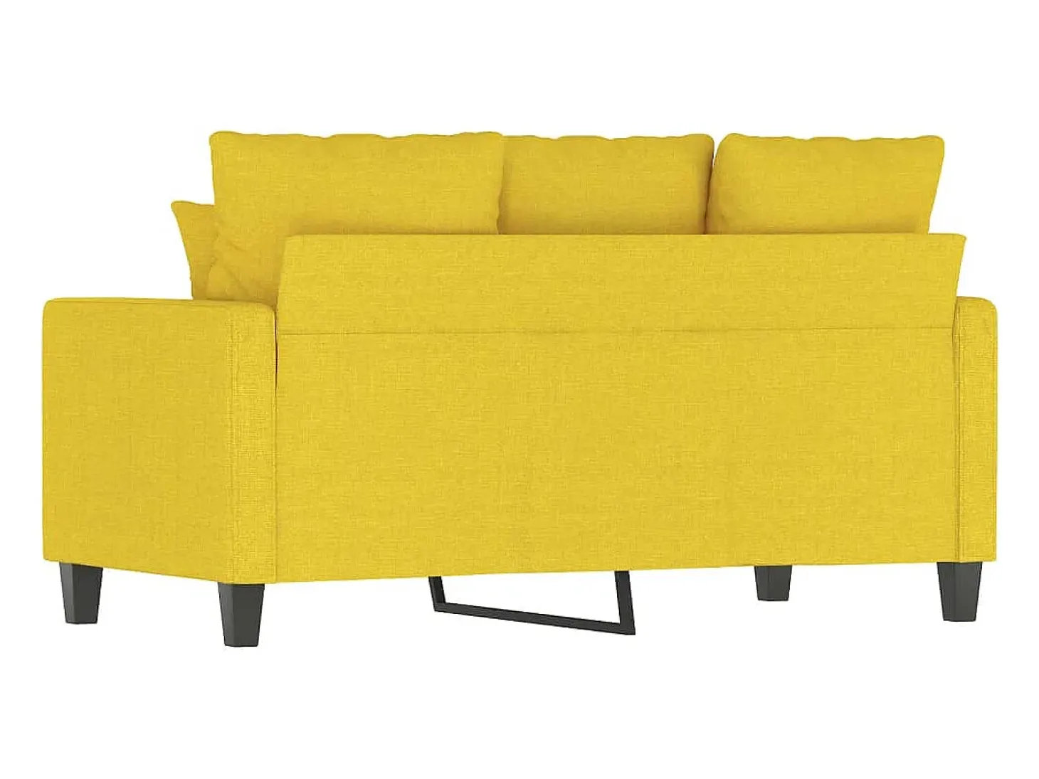 Sofá de 2 plazas de tela amarillo claro 120 cm