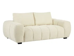 Sofá de 3 plazas de tela beige efecto acolchado estilo diseño BERENIA