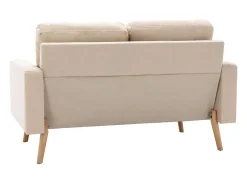 Sofá de 2 plazas de tela color crema PWFG55115