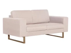 Sofá de 2 plazas de tela color crema