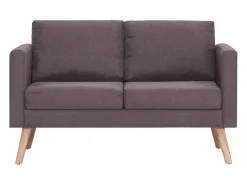 Sofá de 2 plazas de tela color gris topo PWFG54401