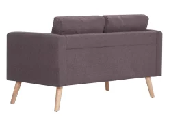 Sofá de 2 plazas de tela color gris topo PWFG54401