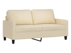 Sofá de 2 plazas de tela color crema 140 cm