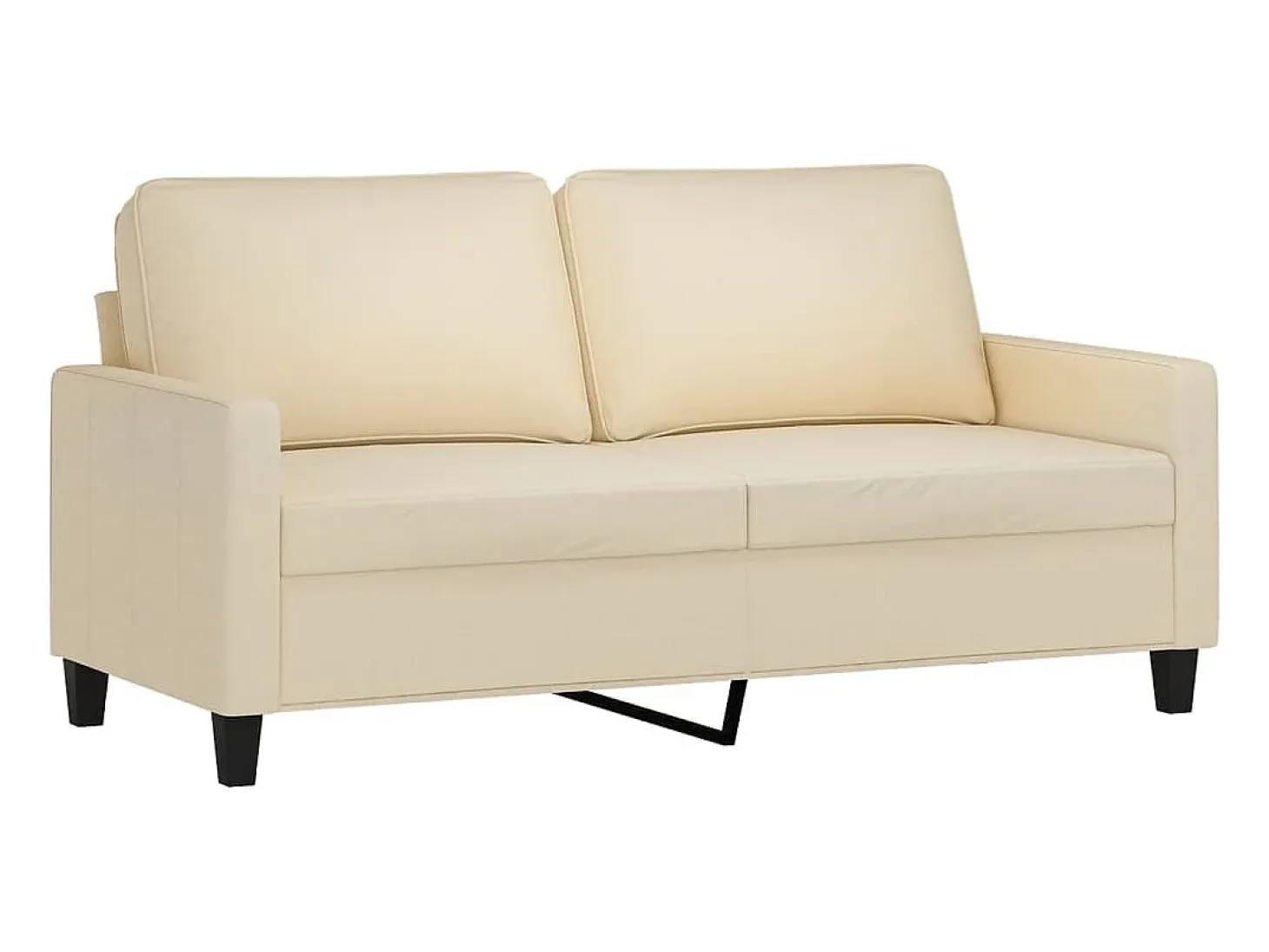 Sofá de 2 plazas de tela color crema 140 cm