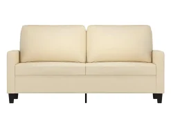 Sofá de 2 plazas de tela color crema 140 cm