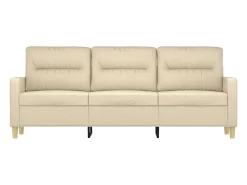 Sofá de 3 plazas de tela crema 180 cm