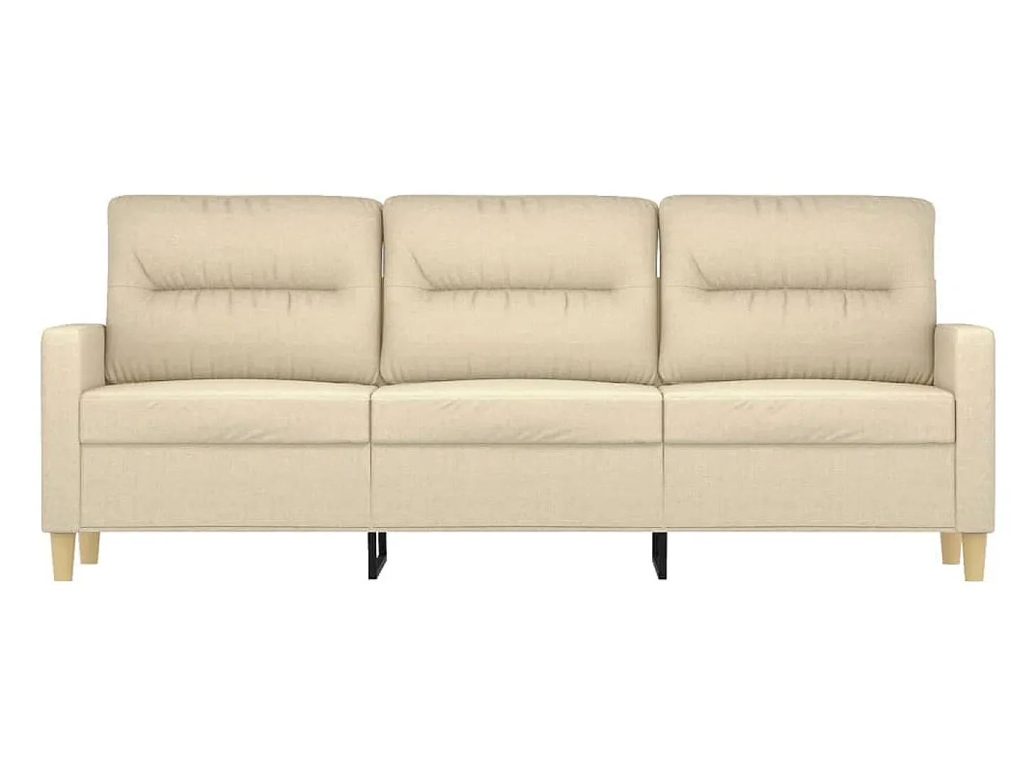 Sofá de 3 plazas de tela crema 180 cm