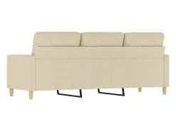 Sofá de 3 plazas de tela crema 180 cm