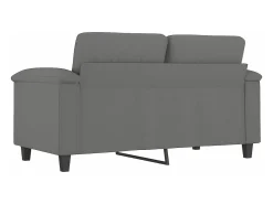 Sofá de 2 plazas de tela de microfibra gris oscuro 120 cm