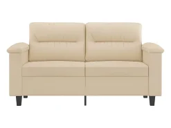 Sofá de 2 plazas de tela de microfibra color crema 120 cm