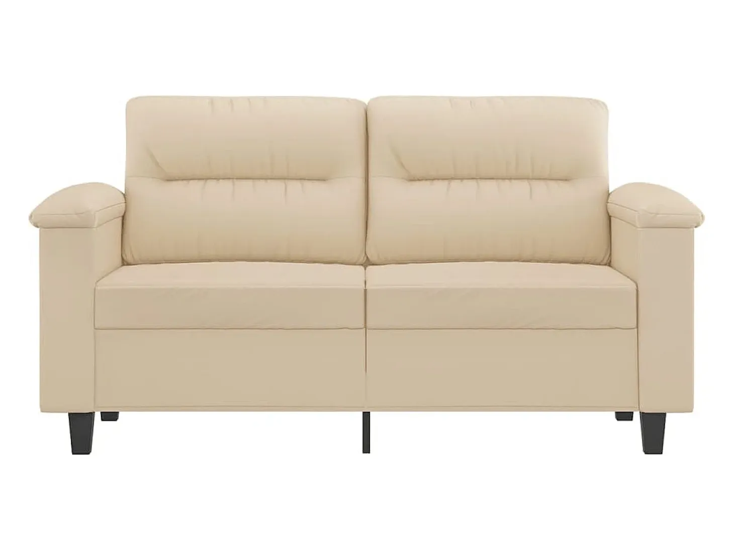 Sofá de 2 plazas de tela de microfibra color crema 120 cm