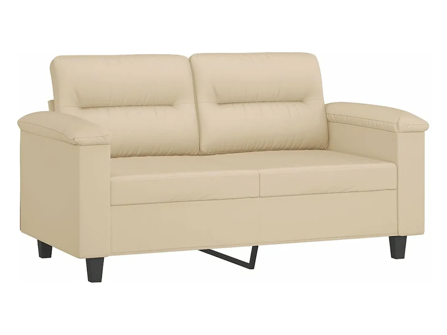 Sofá de 2 plazas de tela de microfibra color crema 120 cm