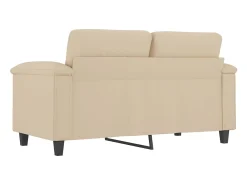 Sofá de 2 plazas de tela de microfibra color crema 120 cm