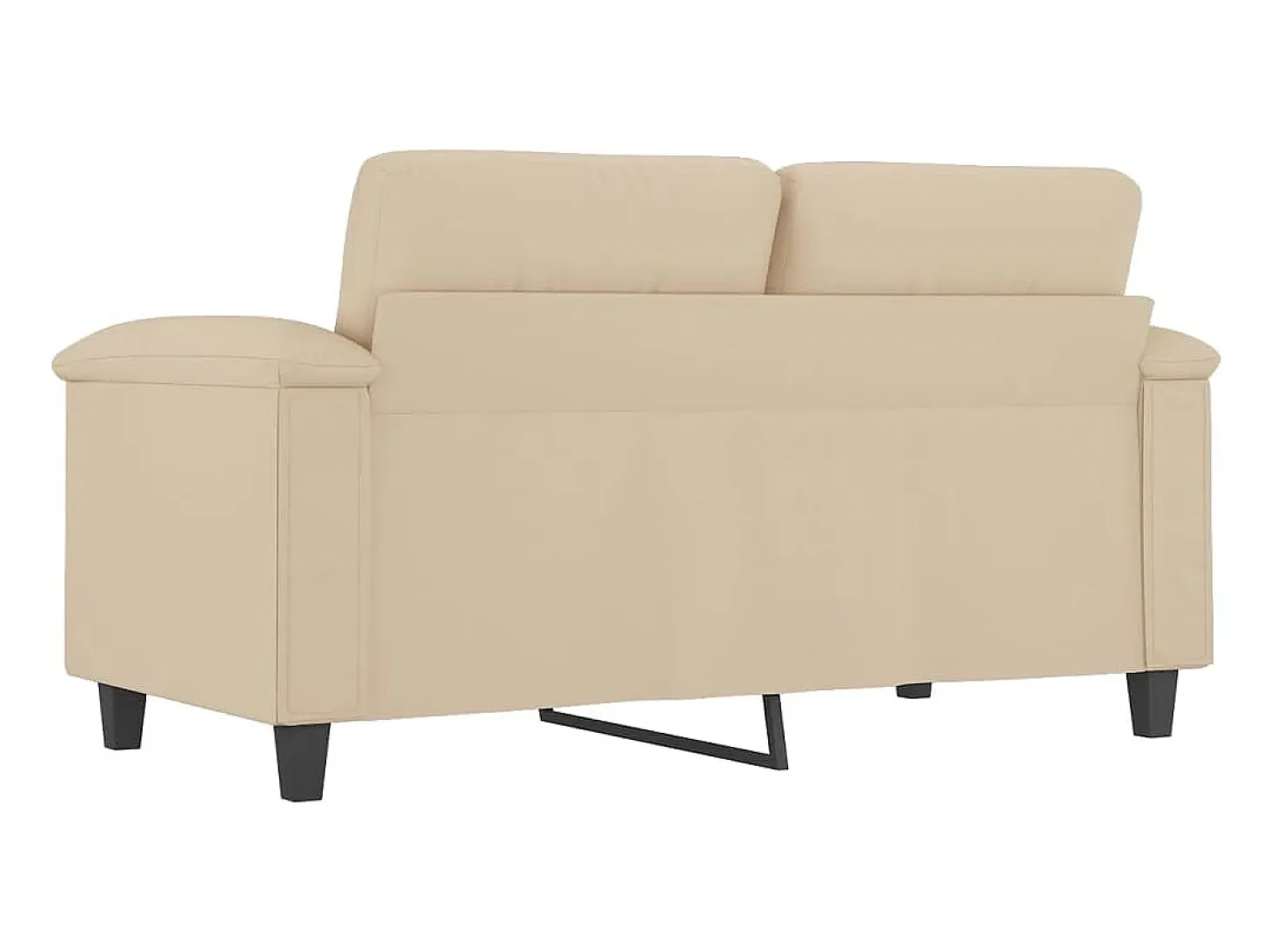 Sofá de 2 plazas de tela de microfibra color crema 120 cm