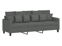 Sofá de 3 plazas de tela gris oscuro 180 cm