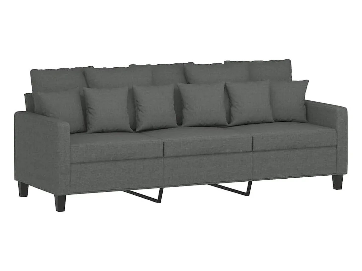 Sofá de 3 plazas de tela gris oscuro 180 cm