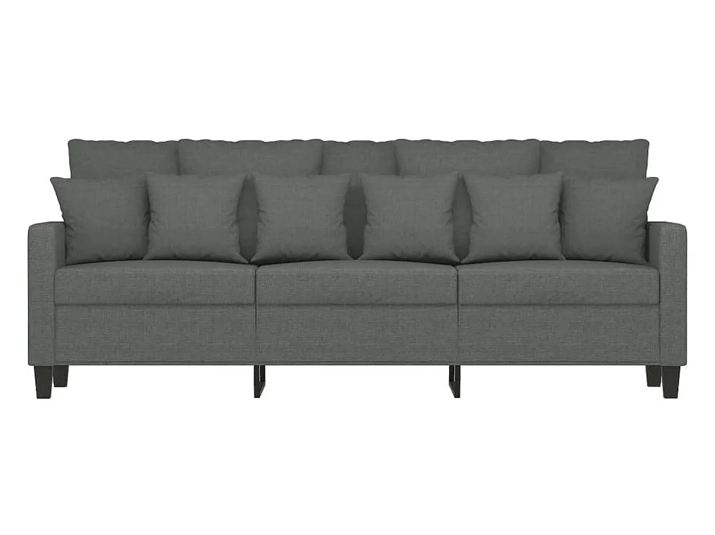 Sofá de 3 plazas de tela gris oscuro 180 cm