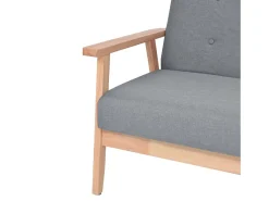 Sofá de 3 plazas de tela gris claro