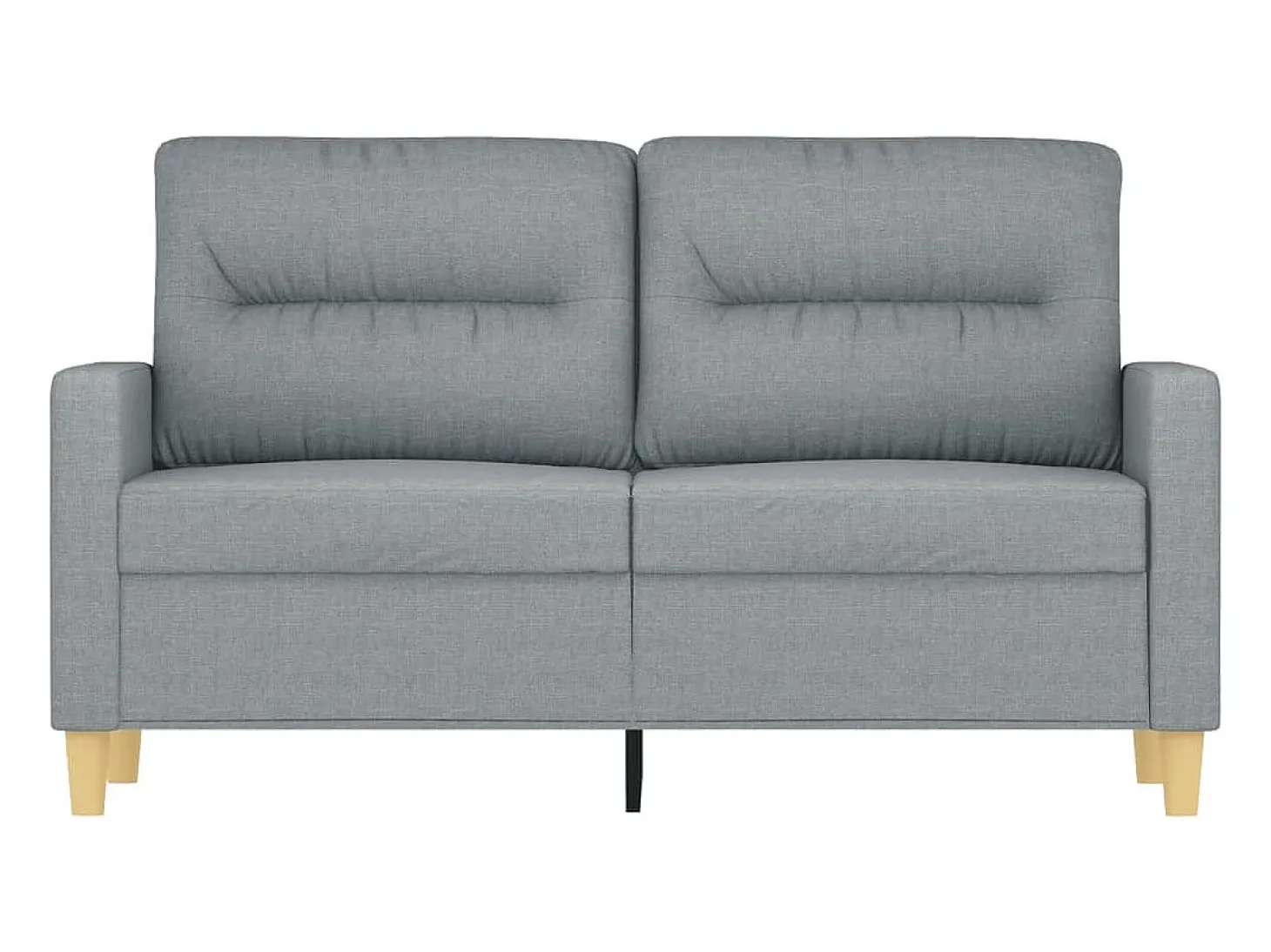 Sofá de 2 plazas de tela gris claro 120 cm
