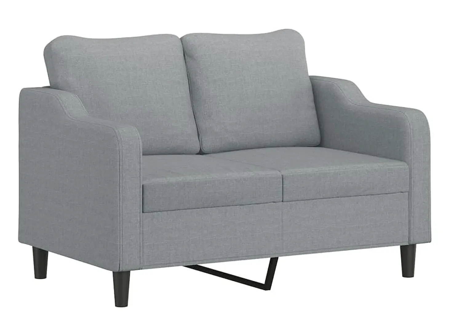 Sofá de 2 plazas de tela gris claro 120 cm