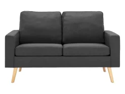 Sofá de 2 plazas de tela gris oscuro PWFG25330