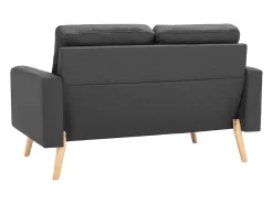 Sofá de 2 plazas de tela gris oscuro PWFG25330