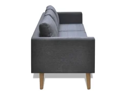 Sofá de 3 plazas de tela gris oscuro PWFG90242