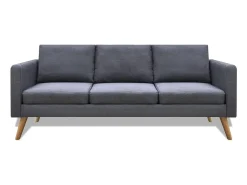 Sofá de 3 plazas de tela gris oscuro PWFG90242