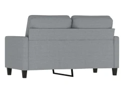Sofá de 2 plazas de tela gris claro 120 cm