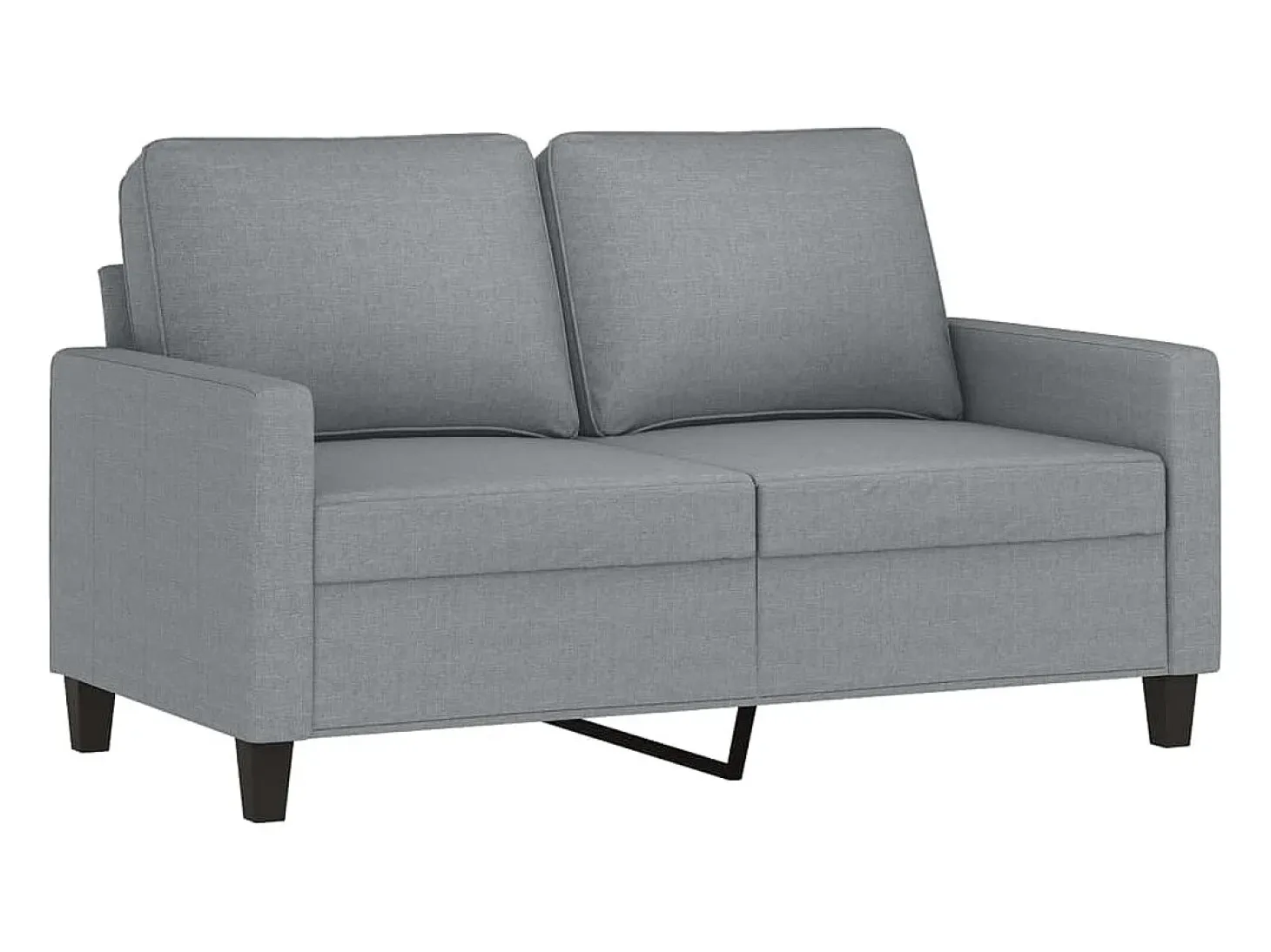 Sofá de 2 plazas de tela gris claro 120 cm