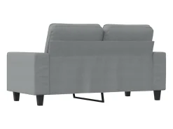 Sofá de 2 plazas de tela gris claro 120 cm PWFG58017