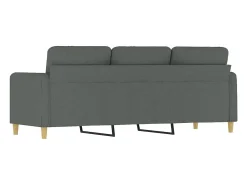 Sofá de 3 plazas de tela gris oscuro 180 cm PWFG53456