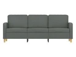 Sofá de 3 plazas de tela gris oscuro 180 cm PWFG53456