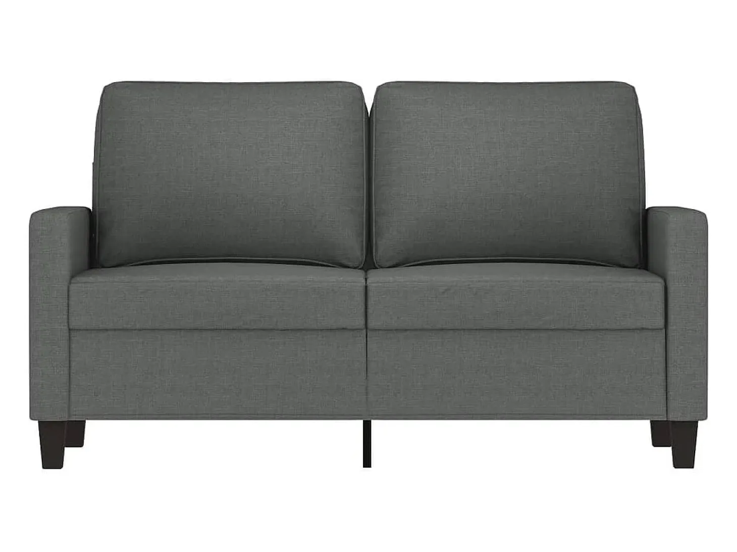 Sofá de 2 plazas de tela gris oscuro 120 cm