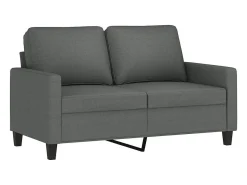 Sofá de 2 plazas de tela gris oscuro 120 cm