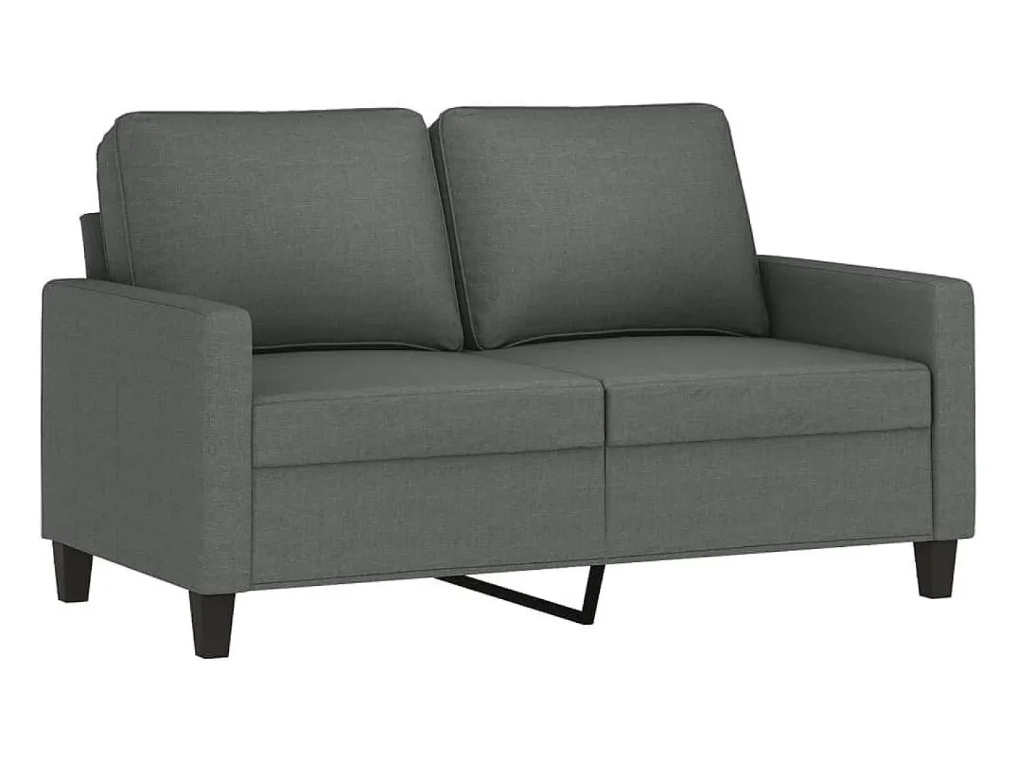 Sofá de 2 plazas de tela gris oscuro 120 cm
