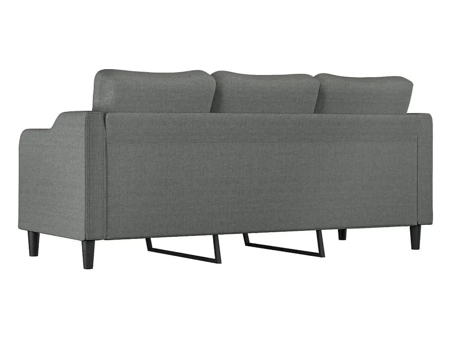 Sofá de 3 plazas de tela gris oscuro 180 cm