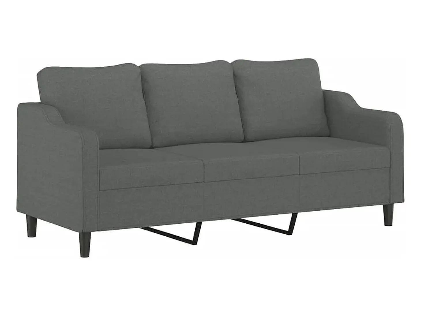 Sofá de 3 plazas de tela gris oscuro 180 cm