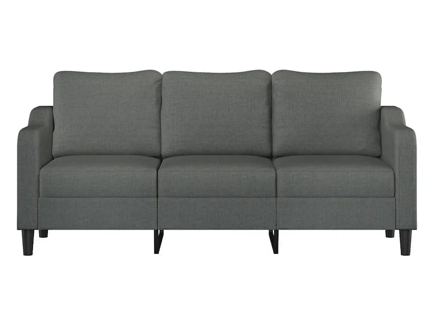 Sofá de 3 plazas de tela gris oscuro 180 cm