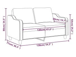 Sofá de 2 plazas de tela gris taupé 140 cm