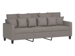 Sofá de 3 plazas de tela gris taupe 180 cm