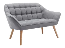 Sofá de 2 plazas de tela gris acolchado de estilo escandinavo. Tendencia del momento. Medidas: Ancho 127 x Prof. 73 x Alt. 77 cm. CASERTA