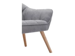 Sofá de 2 plazas de tela gris acolchado de estilo escandinavo. Tendencia del momento. Medidas: Ancho 127 x Prof. 73 x Alt. 77 cm. CASERTA